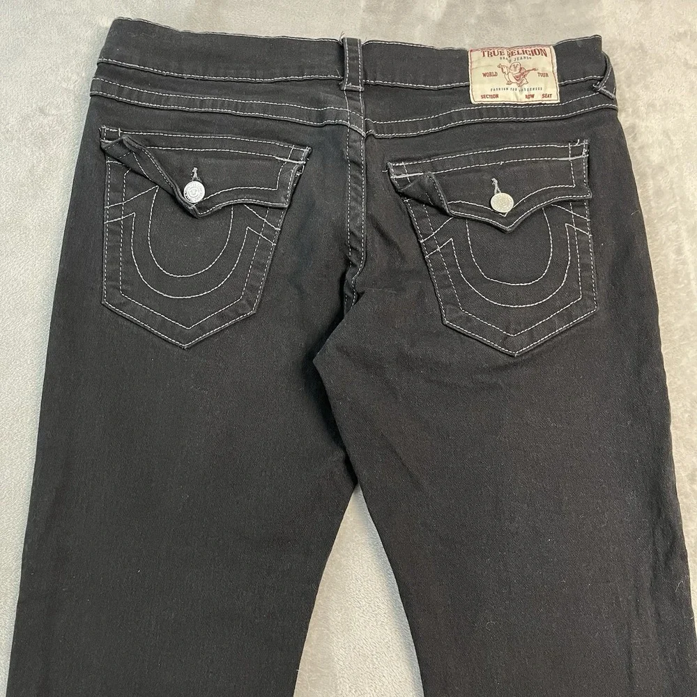 True Religion Ricky Relaxed Straight Jeans Men's 36x30 Black Denim Flap Pocket